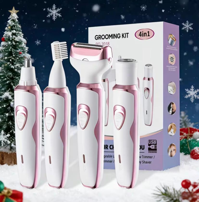 Electric razor 4 in 1 rechargeable grooming kit lady