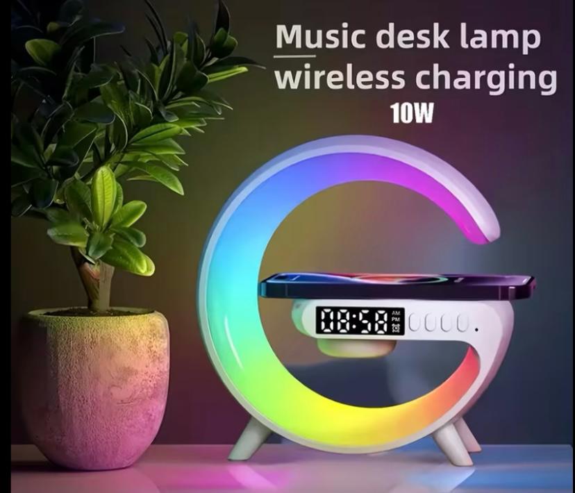 Wireless speaker with Sunrise Alarm, RGB Rhythm Light, Fast charging
