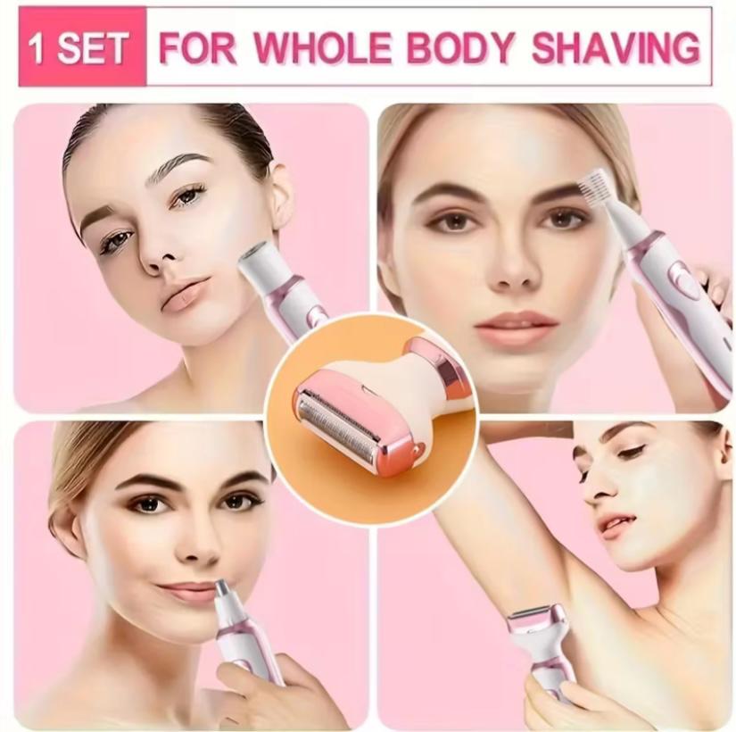 Electric razor 4 in 1 rechargeable grooming kit lady