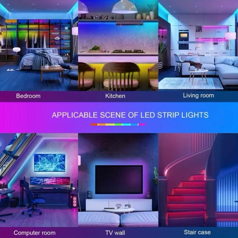LED lights, 91.44cm-30.48 meter smart APP Control Music Sync Color Changing Strip Light