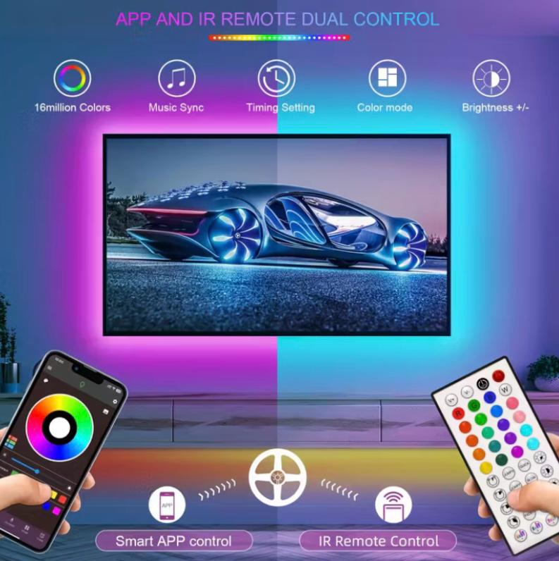 LED lights, 91.44cm-30.48 meter smart APP Control Music Sync Color Changing Strip Light